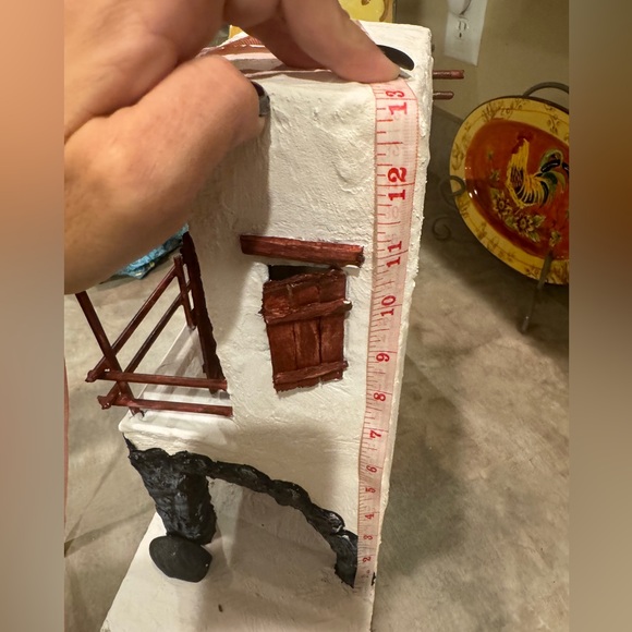 Nativity set Bethlehem 2 story house hand made with recycled materials - Picture 12 of 12